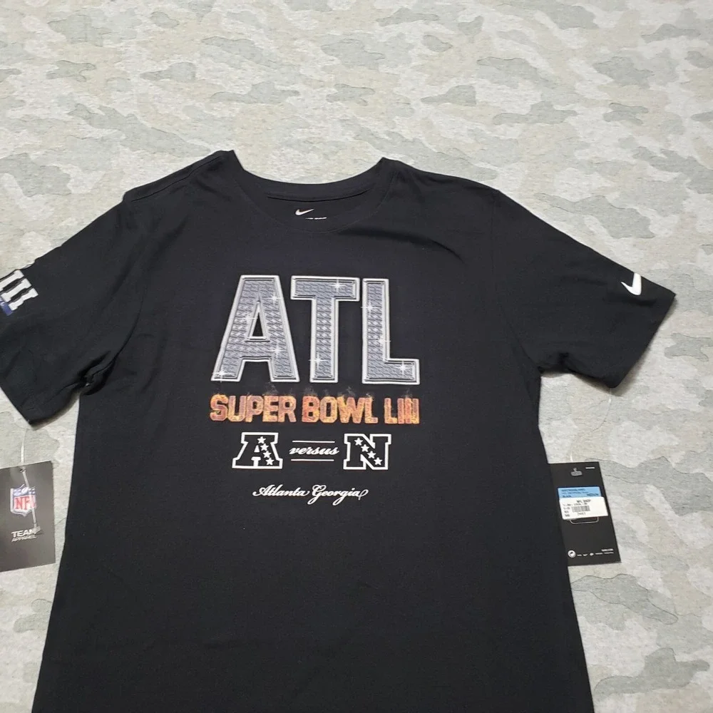 Atlanta Shirt Mens Medium Black Nike Super Bowl Short Sleeve‎ NWT